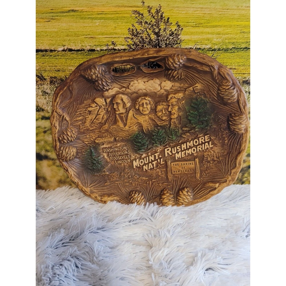 mount rushmore National Memorial Souvenir Bowl Faux Wood Taco Brand